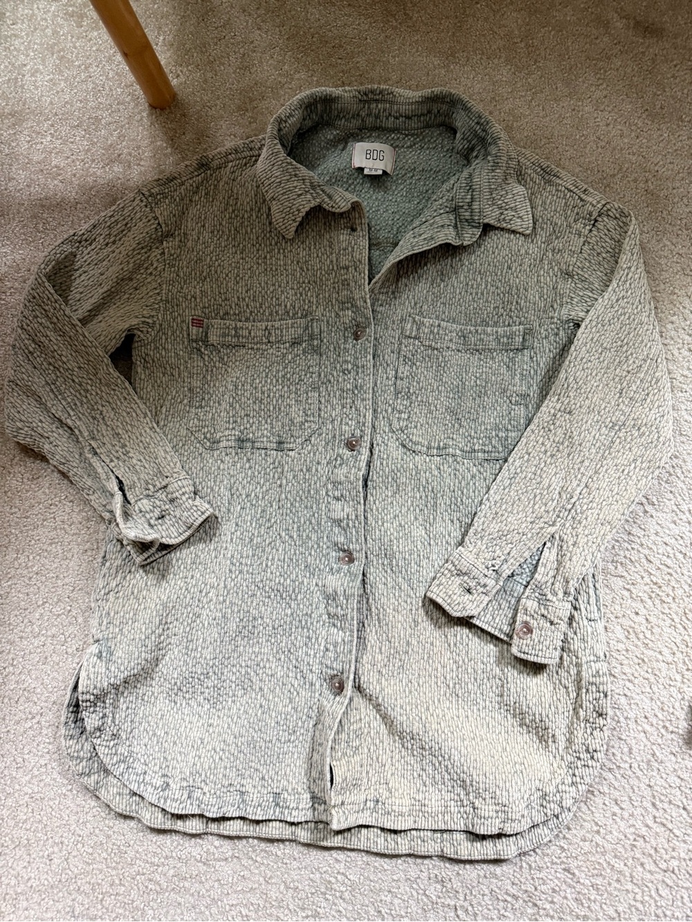 BDG Oversized Shacket Sz M Jacket Green Urban Outfitters Nordstrom Grunge Collar